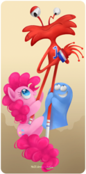 Size: 422x853 | Tagged: safe, artist:mn27, pinkie pie, g4, bloo (foster's), crossover, foster's home for imaginary friends, male, wilt (foster's home for imaginary friends)