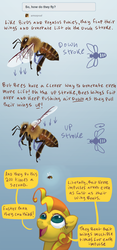 Size: 800x1716 | Tagged: dead source, safe, artist:dimespin, bumblesweet, bee, pony, g4, beekeeper, facts, female, here comes the science, mylittlebeekeeper, solo