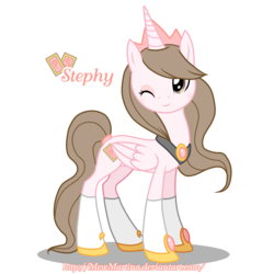 Size: 2000x2000 | Tagged: safe, artist:churobu, oc, oc only, alicorn, pony, alicorn oc, high res, solo, wink