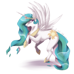 Size: 1004x1000 | Tagged: safe, artist:johanpok, princess celestia, pony, g4, female, solo