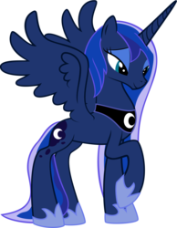 Size: 3731x4805 | Tagged: safe, artist:fluffytuli, princess luna, alicorn, pony, g4, female, mare, raised hoof, simple background, solo, transparent background, vector, wet mane