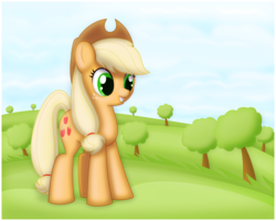 Size: 1039x830 | Tagged: safe, artist:ctb-36, applejack, earth pony, pony, g4, female, solo, tree