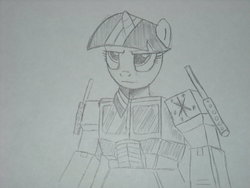 Size: 900x675 | Tagged: safe, twilight sparkle, g4, cosplay, optimus prime, traditional art, transformers