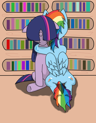 Size: 1059x1367 | Tagged: safe, artist:jay-hyena, rainbow dash, twilight sparkle, g4, comforting, crying, female, hug, lesbian, ship:twidash, shipping