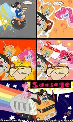 Size: 800x1333 | Tagged: safe, artist:oreosoxfox, pinkie pie, g4, crossover, hot dog, not salmon, space, transformers, wat, wreck-gar