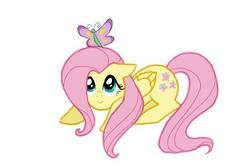 Size: 618x411 | Tagged: safe, artist:galacta, fluttershy, butterfly, g4