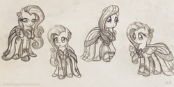 Size: 1000x500 | Tagged: safe, artist:kp-shadowsquirrel, fluttershy, pony, g4, clothes, dress, female, gala dress, solo