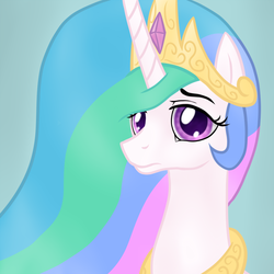 Size: 900x900 | Tagged: safe, artist:arrkhal, princess celestia, pony, g4, bust, colored pupils, female, portrait, solo