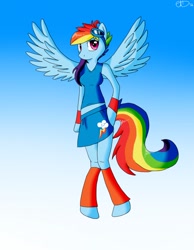 Size: 994x1280 | Tagged: safe, artist:willa, rainbow dash, anthro, g4