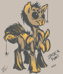 Size: 648x755 | Tagged: safe, artist:atryl, oc, oc only, monster pony, original species, spider, spiderpony, adoracreepy, creepy, cute, nightmare fuel, what has science done