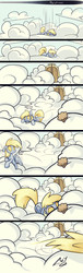 Size: 800x2646 | Tagged: safe, artist:skygracer, derpy hooves, pegasus, pony, g4, cloud, cloudy, comic, female, gate, heaven, implied death, mare, muffin