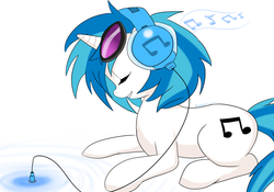 Size: 2000x1400 | Tagged: safe, artist:ninja-8004, dj pon-3, vinyl scratch, pony, g4, female, simple background, solo, white background