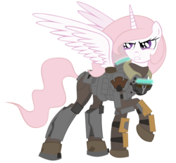 Size: 3588x3332 | Tagged: safe, artist:shadawg, princess celestia, alicorn, pony, g4, crossover, dead space, duo, high res, pink-mane celestia, rig (dead space), simple background, transparent background