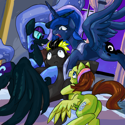 Size: 3500x3500 | Tagged: safe, artist:bigbuxart, nightmare moon, princess luna, oc, g4, high res