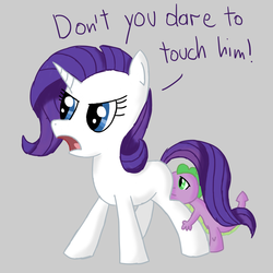 Size: 1024x1024 | Tagged: safe, artist:doodlesuovick, rarity, spike, g4, filly
