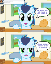 Size: 853x1067 | Tagged: safe, artist:catiron, soarin', ask soarin the wonderbolt, g4, ask, tumblr