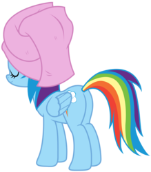 Size: 4379x5000 | Tagged: safe, artist:kooner-cz, rainbow dash, pegasus, pony, g4, absurd resolution, simple background, solo, towel, transparent background, vector