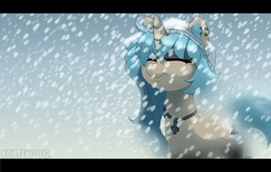 Size: 1118x713 | Tagged: safe, artist:si1vr, oc, oc only, pony, cross, necklace, snow, snowfall, solo