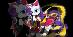 Size: 950x488 | Tagged: safe, rarity, anthro, g4, cosmic break, crossover, shinobi, solo