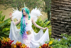 Size: 900x600 | Tagged: safe, artist:hanari502, artist:stillreflection, princess celestia, human, g4, anime festival orlando, cosplay, irl, irl human, photo, solo