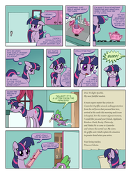 Size: 900x1200 | Tagged: safe, artist:arofatamahn, spike, twilight sparkle, oc, oc:nahmat, comic:the night the magic died, g4, comic