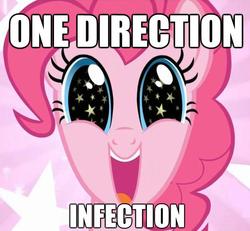 Size: 625x578 | Tagged: safe, artist:gotmiley2, edit, edited screencap, screencap, pinkie pie, g4, my little pony: friendship is magic, season 1, the ticket master, female, image macro, mare, one direction, starry eyes, wingding eyes