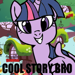 Size: 472x472 | Tagged: artist needed, safe, artist:megasweet, twilight sparkle, g4, cool story bro, golden oaks library, looking at you, smiling, suddenly hands