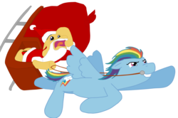 Size: 900x599 | Tagged: safe, artist:scarlethawks, rainbow dash, pegasus, pony, g4, female, mare, ponified, santa claus, simple background, transparent background