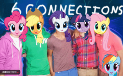 Size: 593x371 | Tagged: safe, artist:gilly-bird, applejack, fluttershy, pinkie pie, rainbow dash, rarity, twilight sparkle, g4, boy band, one direction