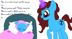 Size: 3233x1744 | Tagged: safe, artist:kitsamoon, oc, oc only, pony, unicorn, baby, baby pony, witch