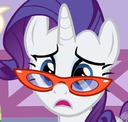 Size: 632x604 | Tagged: safe, screencap, rarity, pony, unicorn, g4, cropped, female, glasses, mare, rarity's glasses, solo