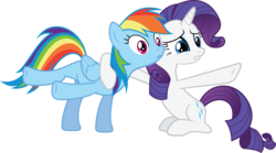 Size: 14152x7876 | Tagged: safe, artist:quanno3, rainbow dash, rarity, pegasus, pony, unicorn, g4, absurd resolution, duo, duo female, female, horn, mare, simple background, transparent background, vector