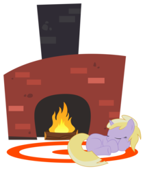 Size: 4491x5291 | Tagged: safe, artist:replaymateroftime, dinky hooves, g4, absurd resolution, fireplace, rug, simple background, sleeping, transparent background, vector