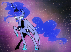 Size: 945x700 | Tagged: safe, artist:tearzah, princess luna, pony, g4, female, raised hoof, solo