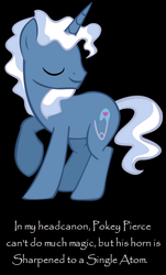 Size: 327x542 | Tagged: safe, pokey pierce, pony, g4, headcanon, male, meta, papyrus, stallion, text