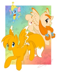 Size: 2440x3034 | Tagged: safe, artist:caninelove, chao, dragon, pegasus, pony, cheese chao, cream the rabbit, dragonified, high res, male, miles "tails" prower, ponified, sonic the hedgehog (series), species swap