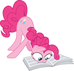 Size: 4584x4378 | Tagged: safe, artist:reecyboy42, pinkie pie, earth pony, pony, g4, my little pony: friendship is magic, ponyville confidential, absurd resolution, female, mare, newspaper, reading, simple background, solo, transparent background, vector