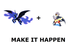 Size: 1337x796 | Tagged: safe, nightmare moon, g4, earthbound, exploitable meme, make it happen, masked man, meta, mother 3