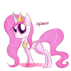 Size: 1000x1000 | Tagged: safe, artist:princesscadenza, princess celestia, alicorn, pony, g4, female, filly, smiling, solo