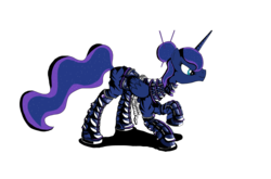 Size: 4000x2632 | Tagged: safe, artist:steptrool, princess luna, pony, g4, alternate hairstyle, armor, female, solo