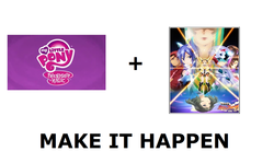 Size: 1337x796 | Tagged: safe, g4, exploitable meme, make it happen, meta, my little pony logo, senki zessho symphogear