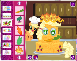 Size: 880x708 | Tagged: safe, applejack, g4, official, cake, cute, game, happy, jackabetes, wedding cake creator