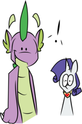 Size: 1273x1920 | Tagged: safe, artist:aruigus808, artist:inkypaws-productions, rarity, spike, g4, askspikeandrarity, female, fire ruby, interspecies, male, older, ship:sparity, shipping, simple background, straight, transparent background, tumblr