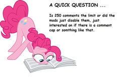 Size: 1032x633 | Tagged: safe, pinkie pie, g4, comic sans, meta, question, text