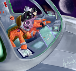 Size: 860x800 | Tagged: safe, artist:archonix, twilight sparkle, human, fanfic:arrow 18 mission logs, g4, astronaut, fanfic, moon, space, spacesuit