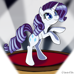 Size: 2000x2000 | Tagged: safe, artist:crombiettw, rarity, pony, g4, female, high res, rearing, solo