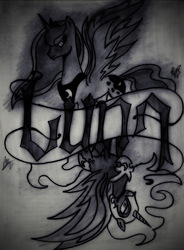 Size: 940x1278 | Tagged: safe, nightmare moon, princess luna, g4, ambigram