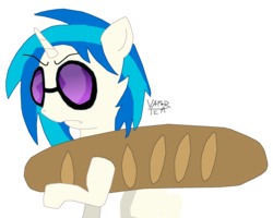 Size: 1860x1488 | Tagged: safe, artist:vapor-tea, dj pon-3, vinyl scratch, pony, g4, bread, female, simple background, solo, transparent background