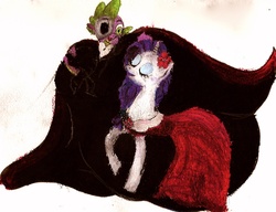 Size: 1758x1347 | Tagged: safe, artist:axdreamximagination, rarity, spike, g4, female, male, parody, phantom of the opera, ship:sparity, shipping, straight