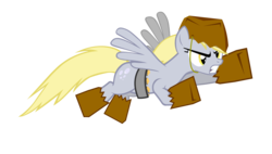 Size: 5646x3209 | Tagged: safe, artist:mrflabbergasted, derpy hooves, pegasus, pony, g4, absurd resolution, costume, female, mare, muffin, paper bag, paper bag wizard, simple background, transparent background, vector